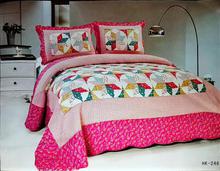 Flower Printed 100% Cotton Quilted Bedsheet With Pillow Cover