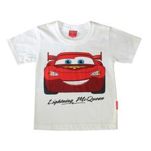 White/ Red Cars Printed T-Shirt For Boys