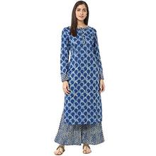 Jaipur Kurti Indigo Printed Kurta with Palazzo Trousers