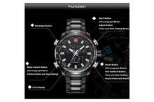 NaviForce Digital/Analog Dual Time Stainless Steel Watch for Men NF9093-Black