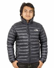 Men's Blue Black Quilted Windproof Jacket