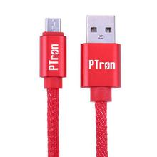 PTron Indigo USB To Micro USB Data Cable Jeans Cloth Sync Charging Cable For All Android Smartphones (Blue)