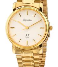 Sonata White Dial Analog Watch For Men-1013YM03