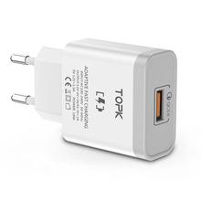 TOPK B126Q 18W Quick Charge 3.0 Fast Mobile Phone Charger EU