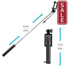 CQLEK® Compact Pocket Sized Expandable Monopod Wired