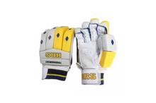 White/Yellow HRS Cricket Batting Gloves