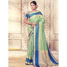 Stylee Lifestyle Turquoise  Banarasi Silk Jacquard Saree -1528