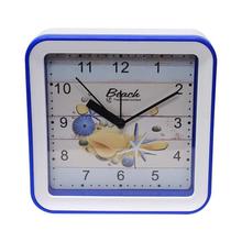 White/Blue Square Plastic Clock