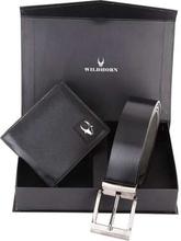 WildHorn Nepal Genuine Leather Black Wallet With Genuine Leather Belt -GFTSETBOX 003