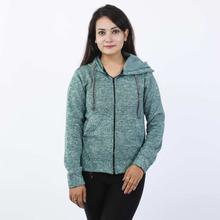 J.Fisher Textured Print Zippered Thin Fleece Hoodie for Women