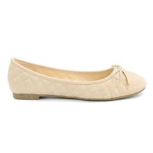 DMK Beige Textured Bowed Pump Flat Shoes For Women - 97161