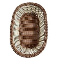 Oval Plastic Hand-Woven Basket Single Color