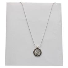 Silver Circle Crazy Round Pendant With Snake Chain 18 Inches