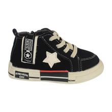 Black/White Lace Up Sneakers For Baby Boy