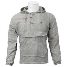 Cloud Grey Hooded Kurta Shirt For Men