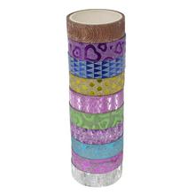 Set Of 10 Glittered Tape - Multicolored