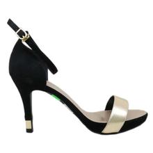 Black Gold Strap Heels For Women