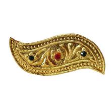 Golden Floral Textured Hair Clip For Women