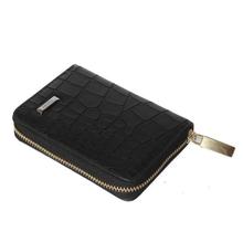 Black Textured Card Wallet - Unisex