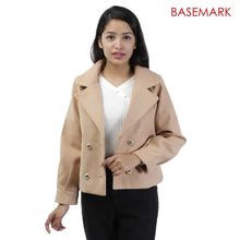 BASEMARK Tortilla Brown Solid Buttoned Coat For Women (014-220)