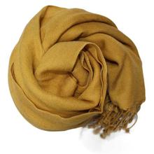 Turmeric Yellow Plain Pashmina Shawl - 70% Pashmina 30% Silk