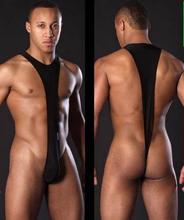 Black Men's Sexy Stretch Open Bodysuit Mankini Thong Underwear Lingerie