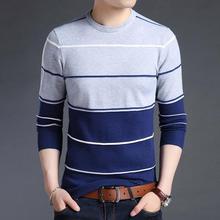 2019 New Fashion Brand Sweater Mens Pullover Striped Slim