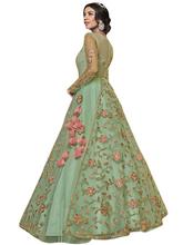 Stylee Lifestyle Green Net Embroidered Dress Material - 2352