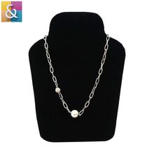 Ampersand Metal Pearl Chain Necklace For Women - N414602103