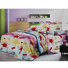 Multicolor Love Printed Bed Set With Duvet Cover