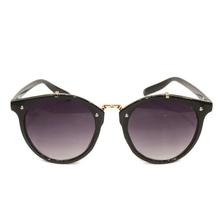 Black Framed Round Sunglasses For Women