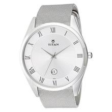 Titan  Silver Dial Analog Watch For Men- Silver-90054SM01