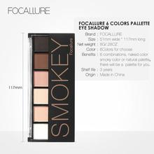 FOCALLURE 6 colors Shimmer eyeshadow palette earth colors