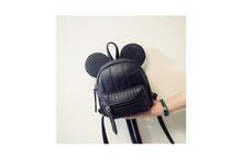 Cute Ear Mickey Mouse Leather Backpack For Women-Black (41001377)