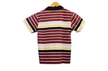 Kids Polo T-shirts Striped Design – Red/Grey