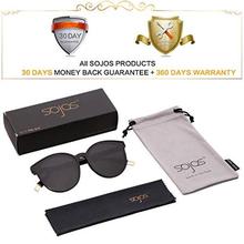 SOJOS Fashion Round Sunglasses for Women Men Oversized