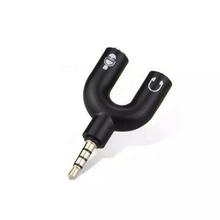 Y Shape 3.5mm Audio Jack To Headphone Microphone Splitter Converter Adaptor- Assorted Color