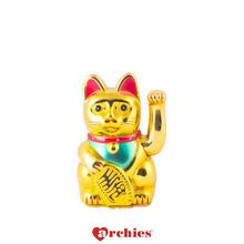 ARCHIES Golden Hand Shaking Lucky Small Cat Statue Décor