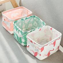 Seluna Desktop Storage Basket Cute Printing Waterproof Organizer Cotton Linen Sundries Storage Box Cabinet Underwear Storage Bag