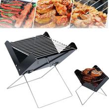 OUTDOOR PORTABLE FOLDING BBQ GRILL BARBECUE GARDEN CAMPING COOKING STAINLESS CHARCOAL CARBON OVEN