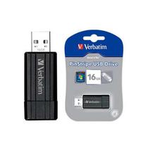 Verbatim 16GB PinStripe USB 2.0 Drive - Black(49063)