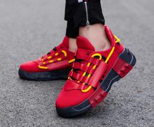 Fashion Height Increasing Men Casual Shoes, Breathable Men Chunky Sneakers - Red