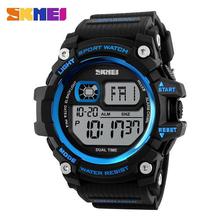 SKMEI 1229 Dual Time Digital Multifunction Chronograph Sport Watch - Black