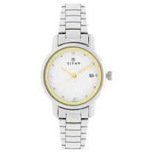 Titan Analog White Dial Women's Watch-2572SM01