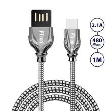 PTron Falcon Pro 2.1A USB To Type C Cable Metal Data Cable For All Type C Smartphones (Gold)