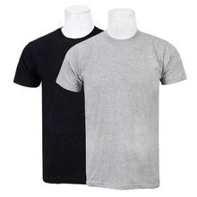 Pack Of Two Solid T-Shirt For Men-Black/Grey