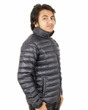 Men's Blue Black Quilted Windproof Jacket