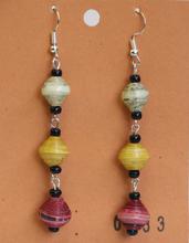 Handmade Paper & Beads Earring