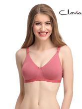 Clovia Rouge Pink Solid Non-Padded Bra For Women