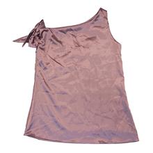 Womens Shiny Sleeveless Bow Design Tees - Light Purple